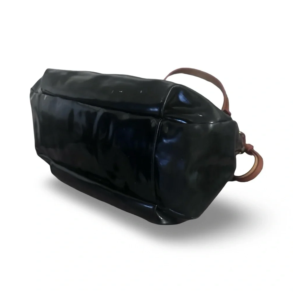 Dooney & Bourke Nina Black Patent Leather Large Satchel - Picture 7 of 13